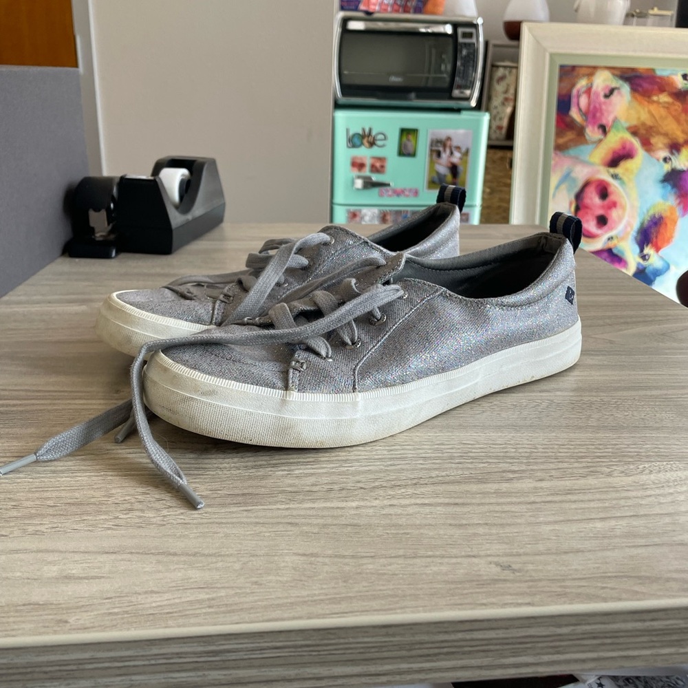 Sperry Women's Gray Sneakers with sparkle